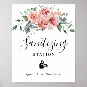 Sanierungsstation Blush Pink Floral Wedding Poster