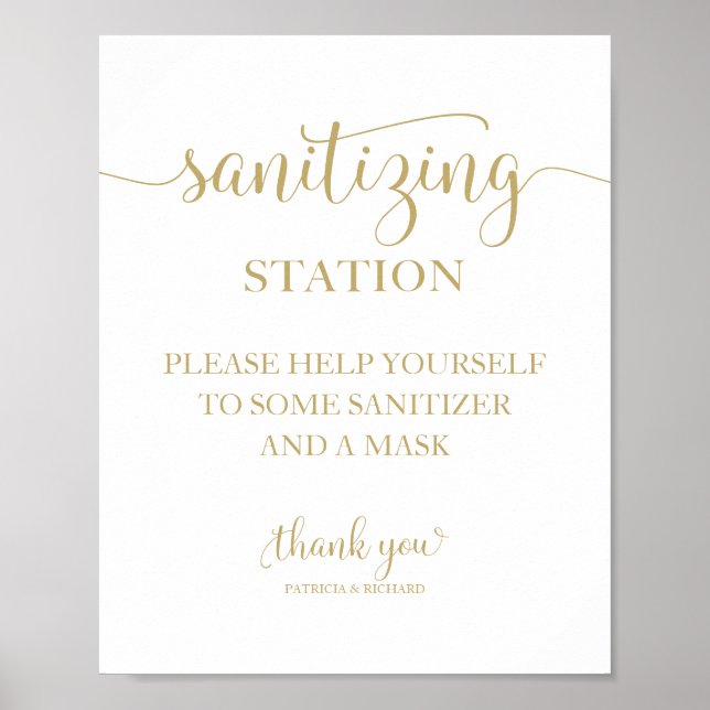Sanierungsstation Chic Calligraphy Wedding Sign Poster (Vorne)