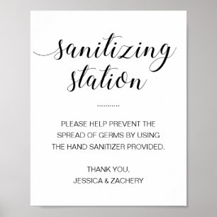 Sanierungsstation Hand Sanitizer Hochzeit Poster