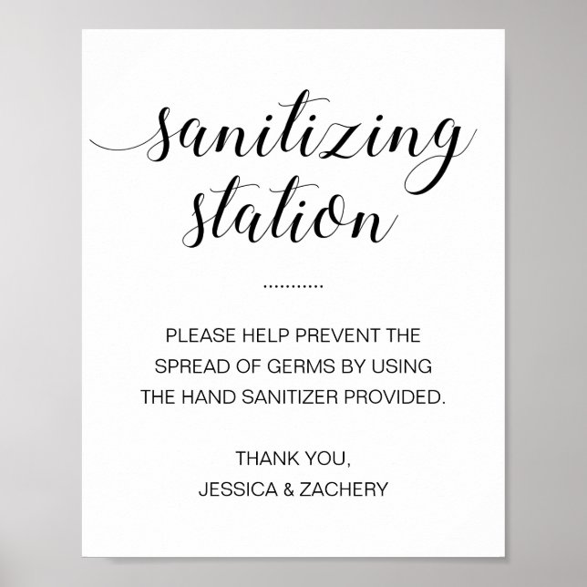 Sanierungsstation Hand Sanitizer Hochzeit Poster (Vorne)