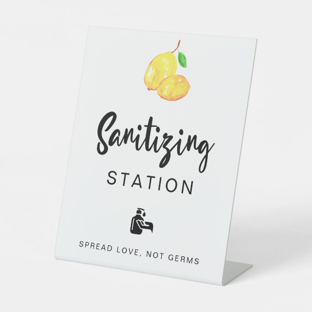 Sanierungsstation Lemon Wedding Brautparty Sockelschild (Vorderseite)