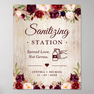 Sanierungsstation: Rustikales Holz-Burgund Poster