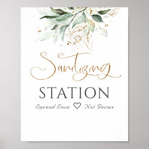 Sanierungsstation Sign Greenery Eukalyptus Blätter Poster
