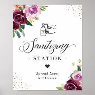 Sanierungsstation Sign Lilac Plum Lila floral Poster