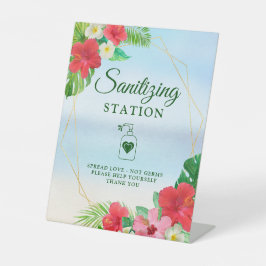 Sanierungsstation Tropical Floral Gold Geometric Sockelschild