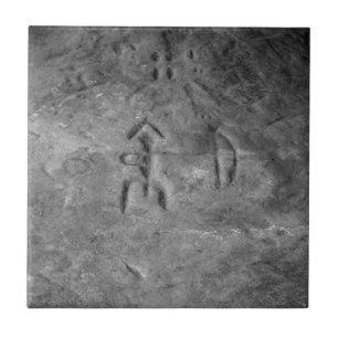 Sanilac Petroglyphen Michigan der Jäger Fliese