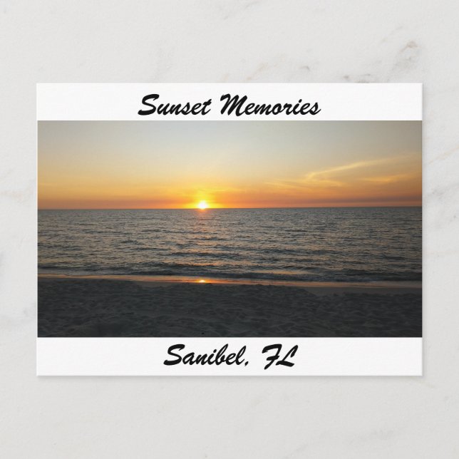 Sanile Island Sunset Postcard Postkarte (Vorderseite)