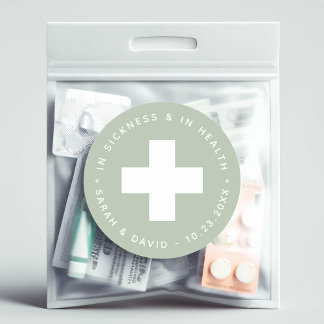 Sanitäranlage bei Krankheit und Gesundheit Runder Aufkleber