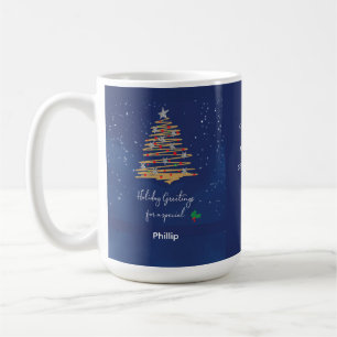 Sanitärarbeiter dank Holiday Weihnachtsbaum Kaffeetasse