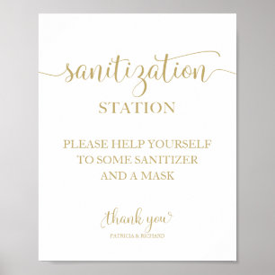Sanitärstation Chic Calligraphy Wedding Sign Poster