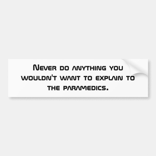 Sanitäter, die lustigen Autoaufkleber warnen (Vorne)