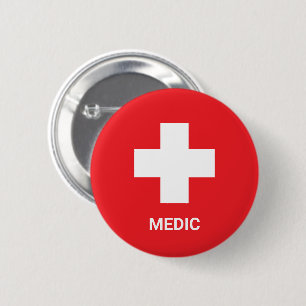 Sanitäter & Erste Hilfe, Kreuz, Krankenwagen, Arzt Button