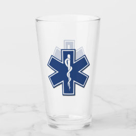 Sanitäter-Stern EMS EMT des Leben-Logos Glas