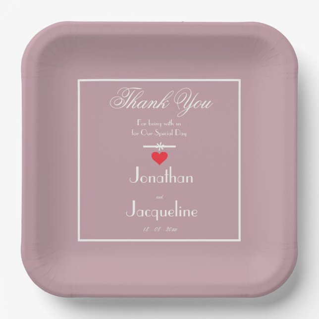 Sanitizer Wipes dusty Pink Wedding Custom Modern Pappteller (Vorderseite)
