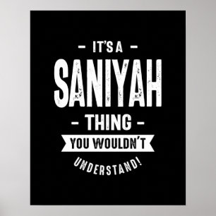 Saniyah Personalisiert Name Geburtstagsgeschenk Poster