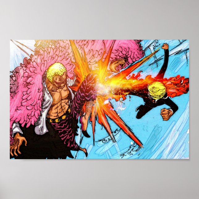 Sanji vs Doflamingo One Piece Poster (Vorne)