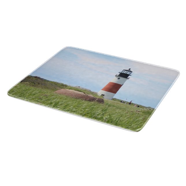 Sankaty Head Lighthouse Nantucket MA Cutting Board Schneidebrett (Ecke)