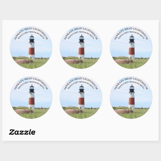 Sankaty Head Lighthouse, Nantucket MA Stickers (Blatt)