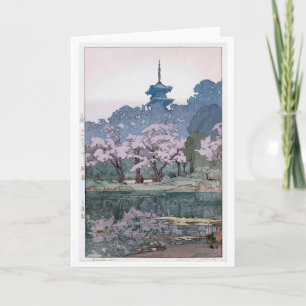 Sankei-en Garden, Hiroshi Yoshida, Woodcut Karte