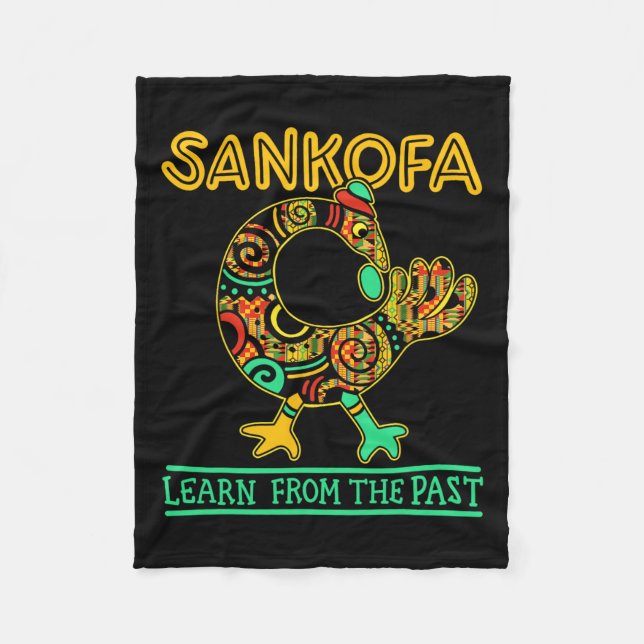 Sankofa African Bird Black History Monat Juni Fleecedecke (Vorderseite)