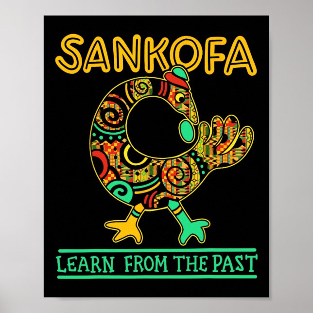 Sankofa African Bird Black History Monat Juni Poster (Vorne)