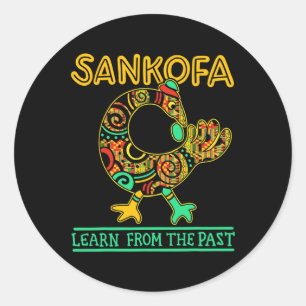 Sankofa African Bird Black History Monat Juni Runder Aufkleber