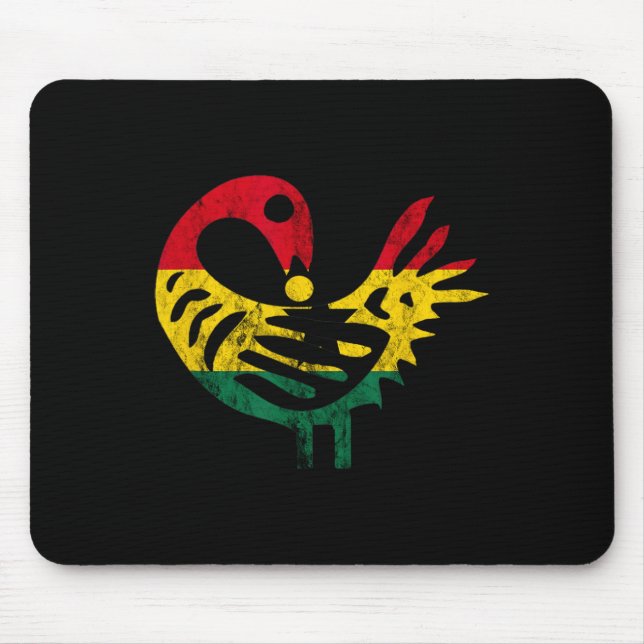 Sankofa African Bird Ghanese Flag Pride Juneteenth Mousepad (Vorne)