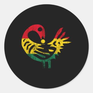 Sankofa African Bird Ghanese Flag Pride Juneteenth Runder Aufkleber
