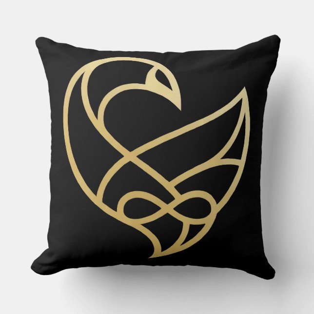 Sankofa Aufstieg Sankofa Vogel Wurf Kissen (Vorderseite)