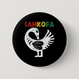 Sankofa Juneteenth Ghana Adinkra Symbol Sankofa Button