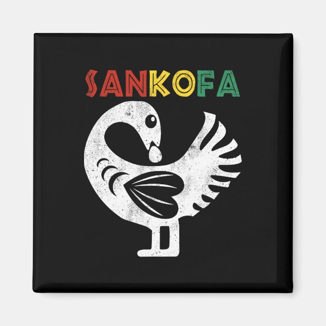 Sankofa Juneteenth Ghana Adinkra Symbol Sankofa Magnet (Vorne)
