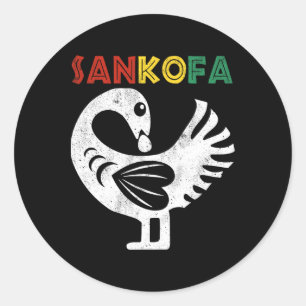 Sankofa Juneteenth Ghana Adinkra Symbol Sankofa Runder Aufkleber