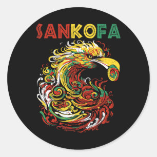 Sankofa Juneteenth Ghana Sankofa Symbol Adinkra Runder Aufkleber