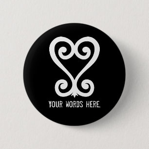 Sankofa   Rückkehr und erhält ihm - Adinkra Symb Button