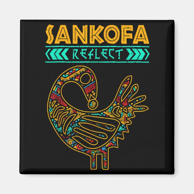 Sankofa Schwarze Geschichte Afro Afrikanischer Sto Magnet (Vorne)