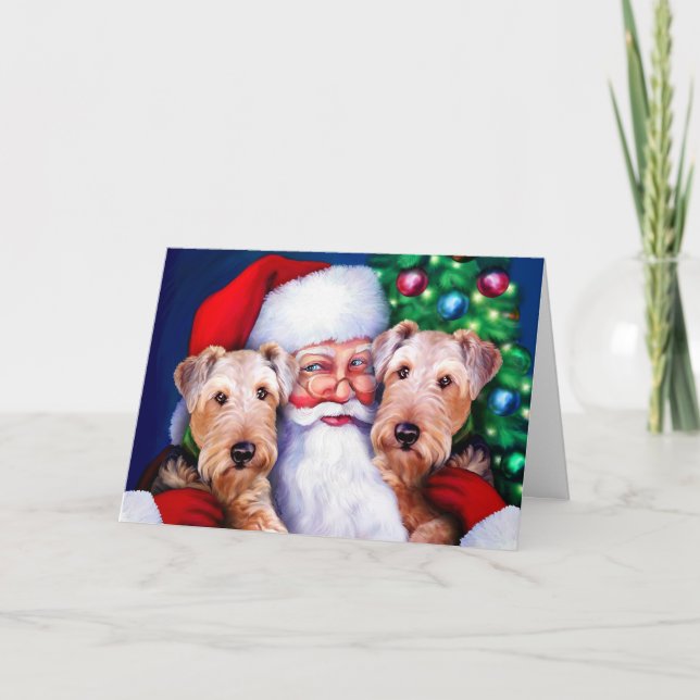 Sankt Airedale-Terrier am Weihnachten (Vorderseite)