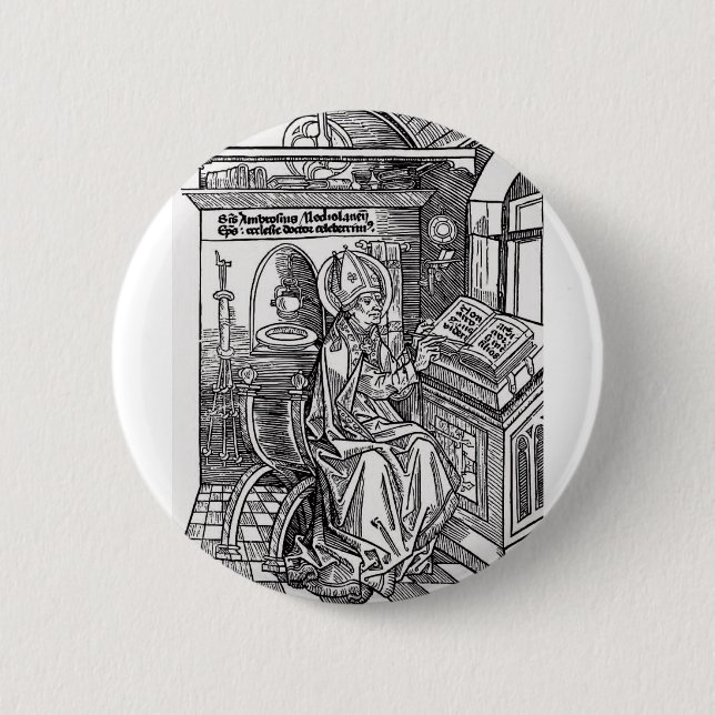 Sankt Ambrosius von Mailand Button (Vorderseite)