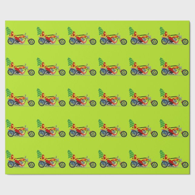 Sankt auf einem Motorrad-Packpapier Geschenkpapier (Saum)