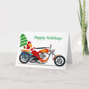Sankt auf einer Motorrad-Weihnachtskarte Feiertagskarte