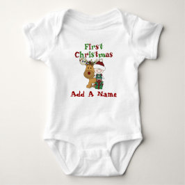 Sankt-Baby und Ren-erster Weihnachtsbodysuit Baby Strampler