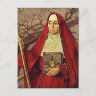 Sankt Brigida von Kildare keltische Flamme Sakrale Postkarte