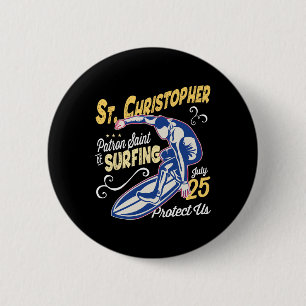 Sankt Christopher Surf Schutzpatron des Surfens Ka Button
