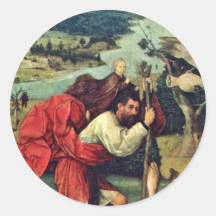Sankt Christopherus. Von Hieronymus Bosch (Beste Q Runder Aufkleber