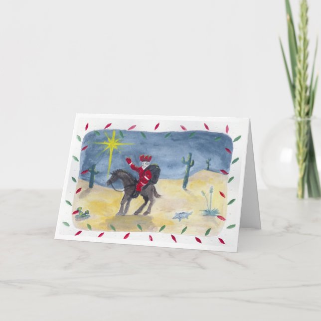 Sankt-Cowboy Feiertagskarte (Vorderseite)