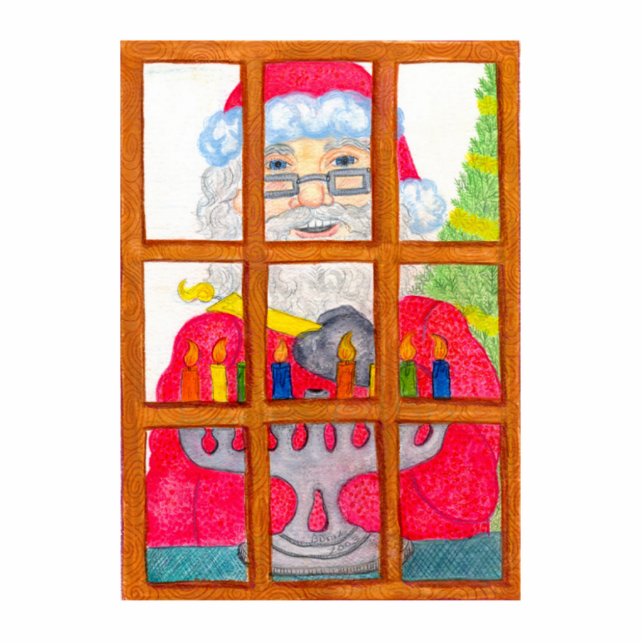 Sankt, die Menorah Verzierung beleuchtet Fotoskulptur Ornament (Vorne)