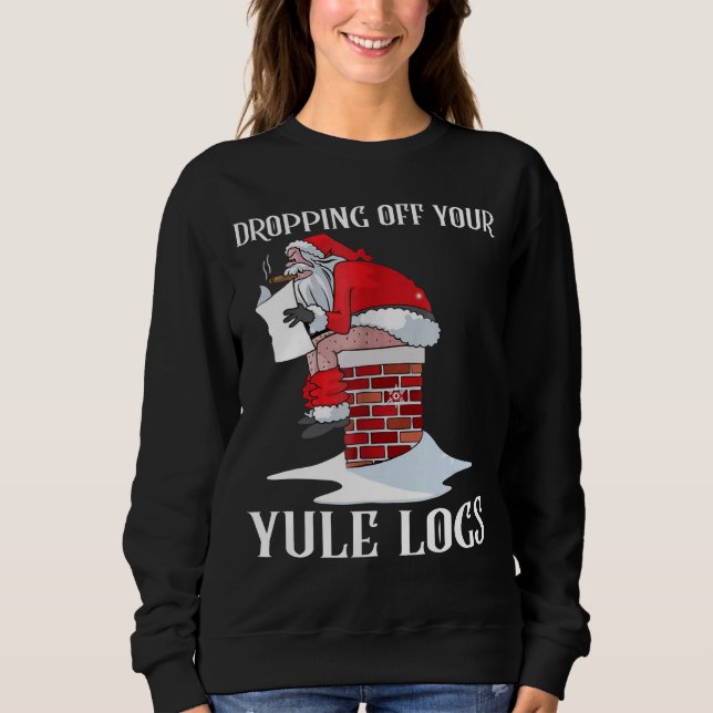 Sankt, die weg vom Weihnachten fällt, zeichnet Sweatshirt (Vorderseite)