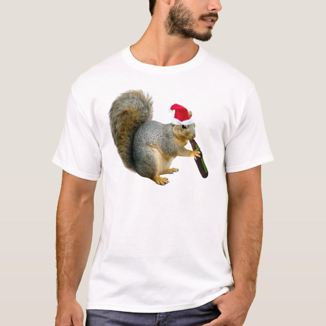 Sankt-Eichhörnchen-trinkendes Bier T-Shirt (Vorderseite)