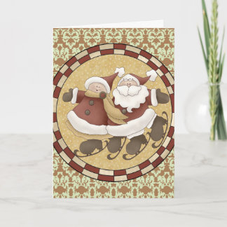 Sankt-Eis-Skaten-Weihnachtskarte Feiertagskarte