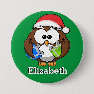 Sankt-Eulen-WeihnachtsStrumpf-Namen-Umbau Button