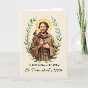 Sankt-Franziskus-von-Assisi-Feiertags-Segnungen-Bl Karte